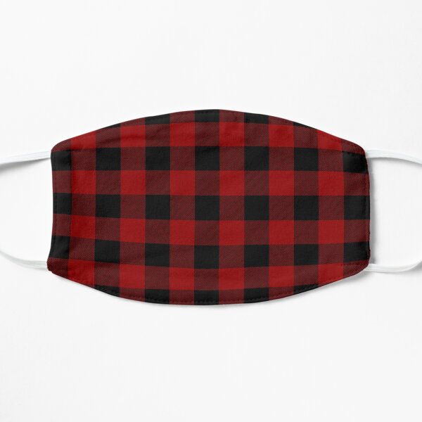 Buffalo Plaid - Black and Red Flat Mask