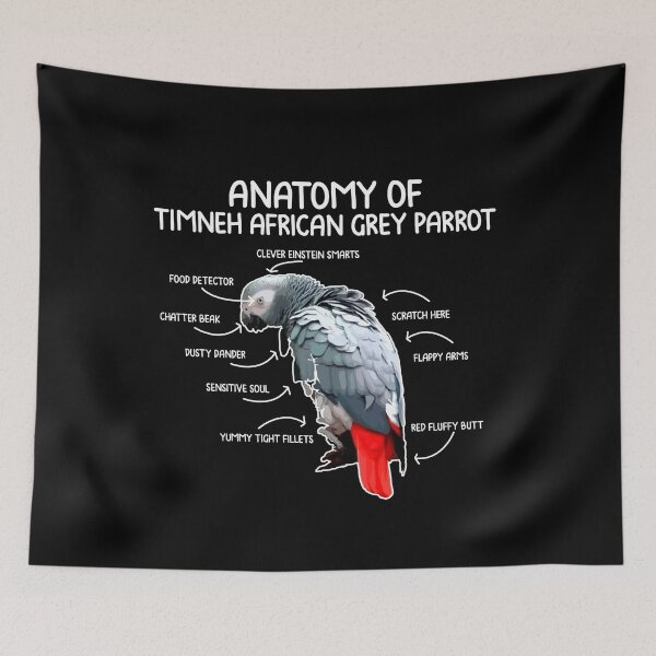 Item preview, Anatomy of timneh african gray parrot gift designed and sold by redshirtz.