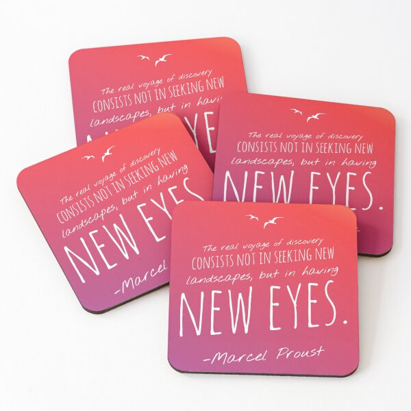 Item preview, English translation by Marcel Proust quote "The real journey of discovery does not consist in looking for new landscapes, but in having new eyes." designed and sold by Joie-et-Poesie.