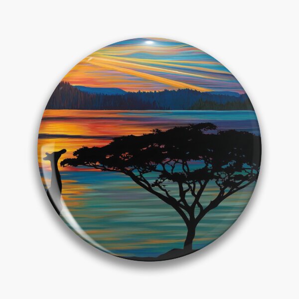 Item preview, Extinction Rebellion Sunset Over Lake Savannah Safari Wild Animals Giraffe Elephants  designed and sold by DavidLeeDesigns.