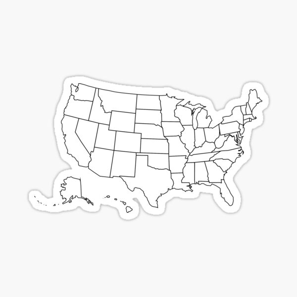 Usa Map Stickers Redbubble - santa rosa mall map roblox