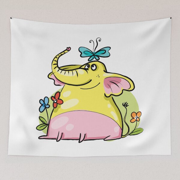 Item preview, Cute Colorful Happy Elephant  designed and sold by AnastasiaDesign.