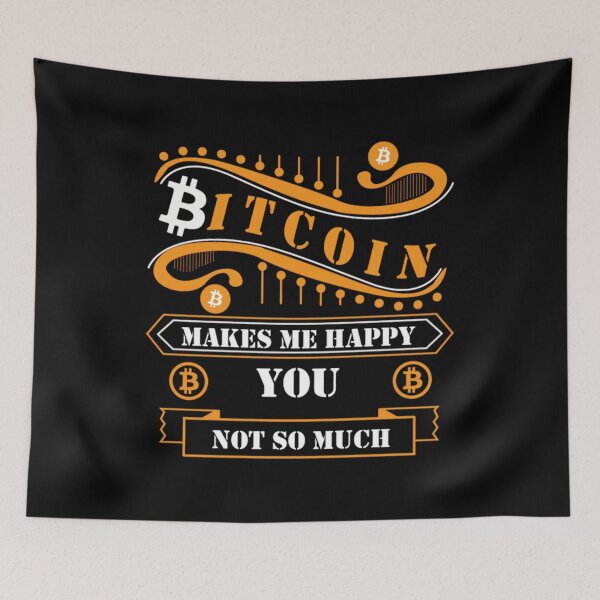 Item preview, bitcoin makes me happy you Cryptocurrency Bitcoin Shirt designed and sold by Orange Pieces.