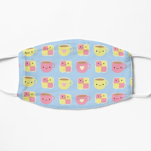Kawaii Battenberg Cake & Cup of Tea Flat Mask
