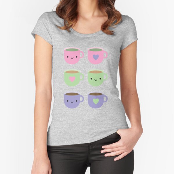 Time For Tea - Kawaii Cup of Tea Fitted Scoop T-Shirt