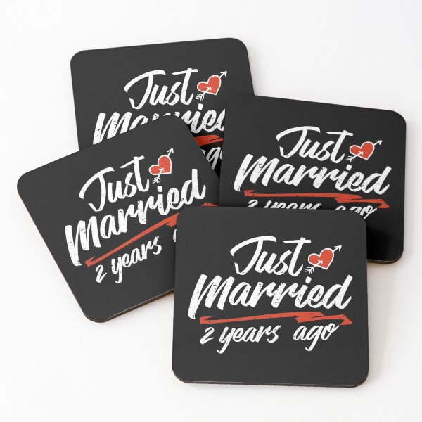 Item preview, Just Married 2 Year Ago Funny Wedding Anniversary Gift for Couples. Novelty way to celebrate a milestone anniversary designed and sold by Orange Pieces.
