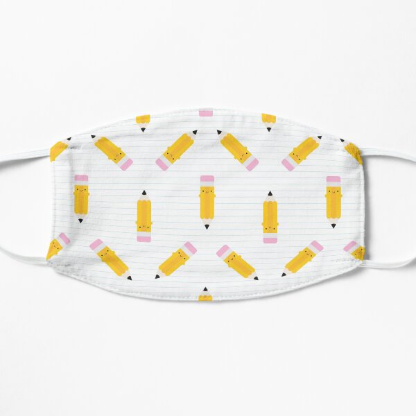 Happy Kawaii Pencils Flat Mask