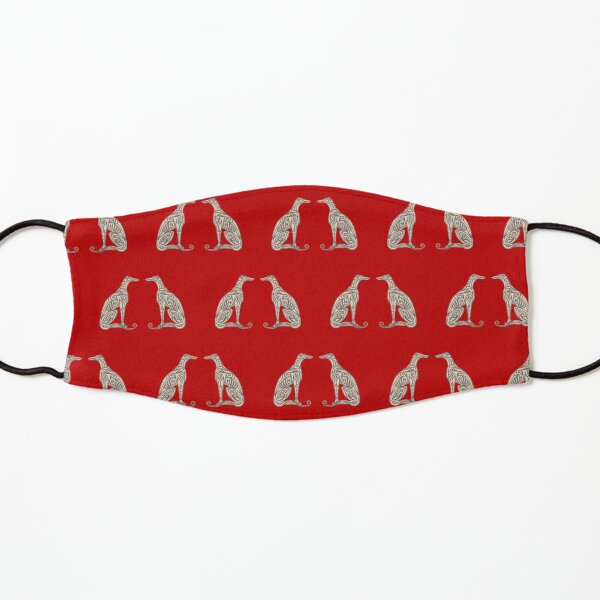 Double Greyhounds - Bold Red Kids Mask