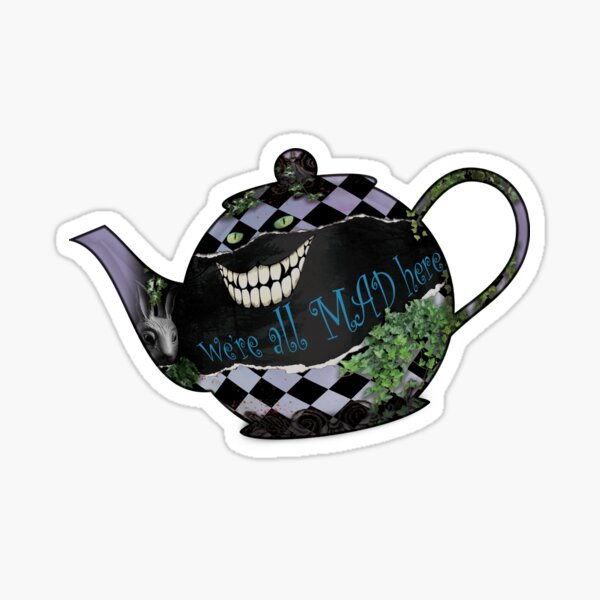 Alice in Wonderland Cheshire cat We're all mad here tea set