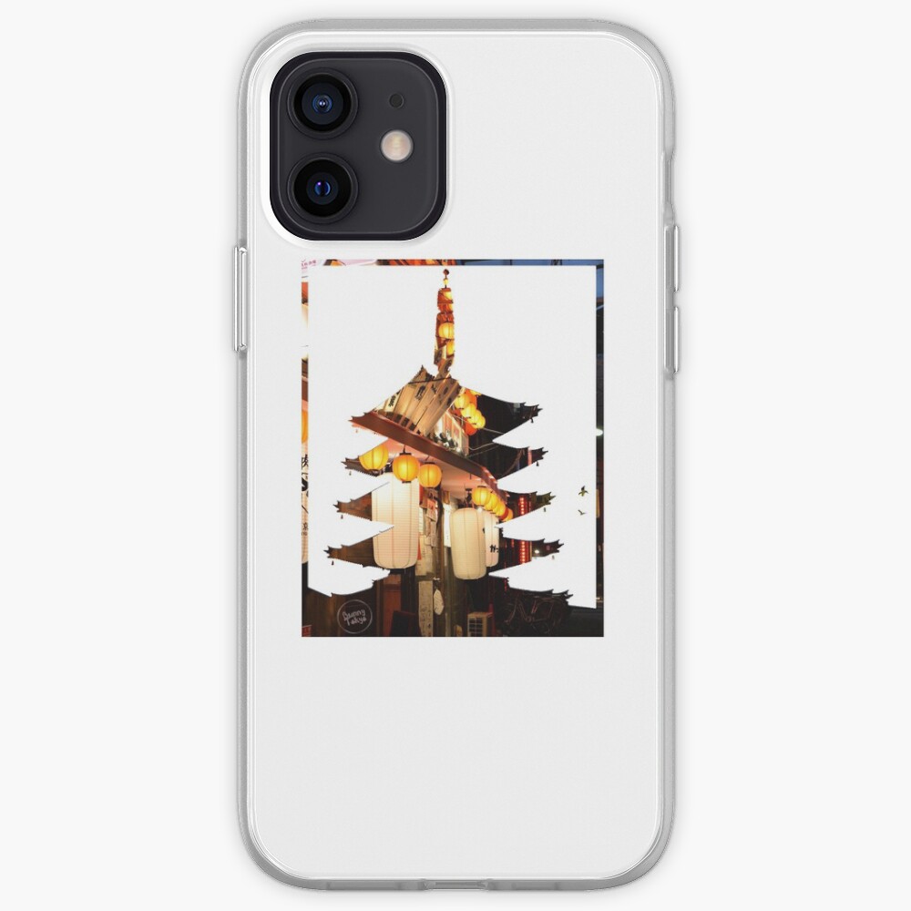 Shinjuku lights in Sensoji Pagoda iPhone Case & Cover