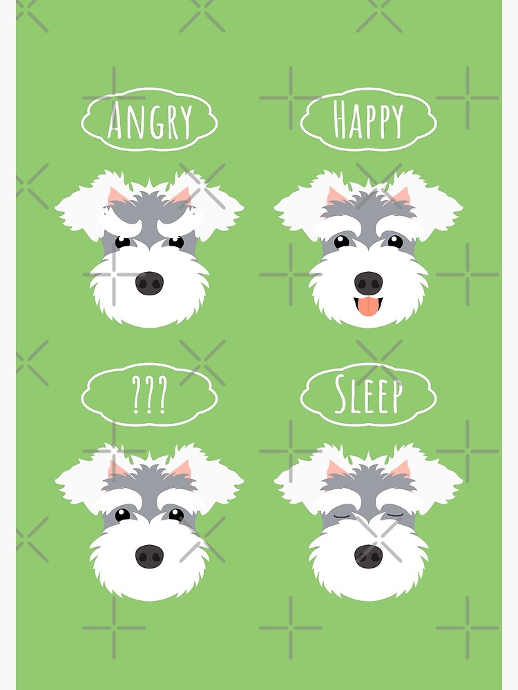 "Miniature Schnauzer Dog Emoji" Poster for Sale by Lulupainting Redbubble