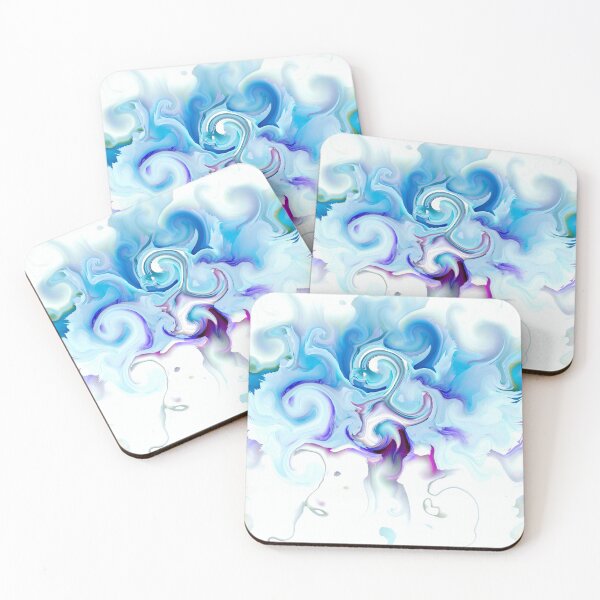 Item preview, minimal light blue marble waves designed and sold by haroulita.