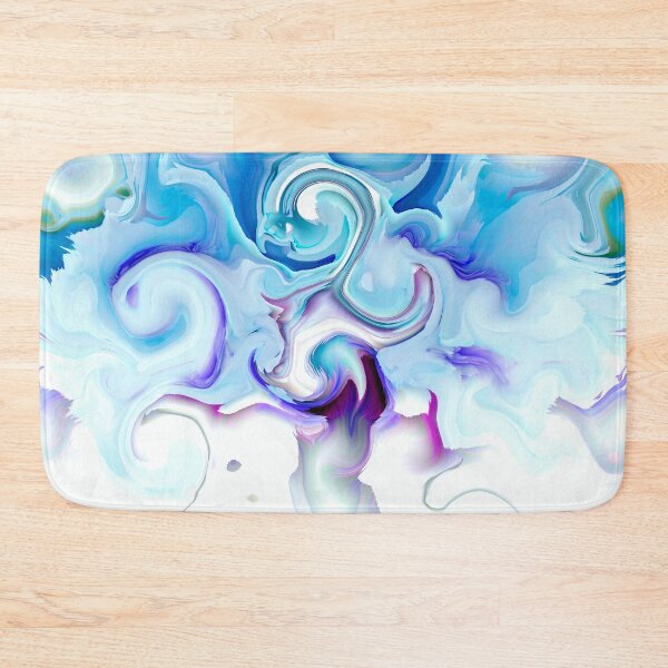 Item preview, minimal light blue marble waves designed and sold by haroulita.