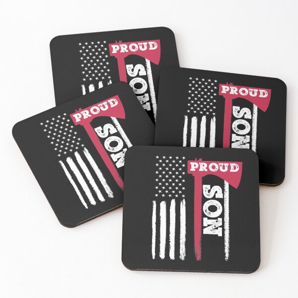 Item preview, Proud Firefighter Son Thin Red Line Hero Fire Fighter Support designed and sold by Orange Pieces.