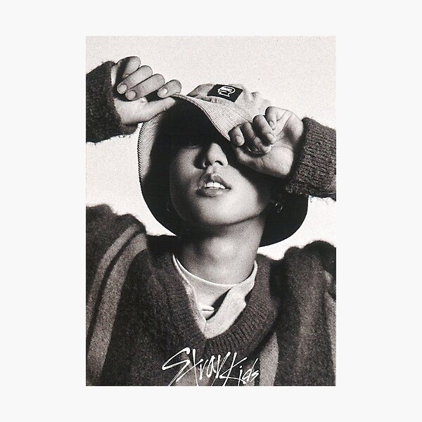 Han Jisung Stray Kids 3racha hot black and white Photographic Print