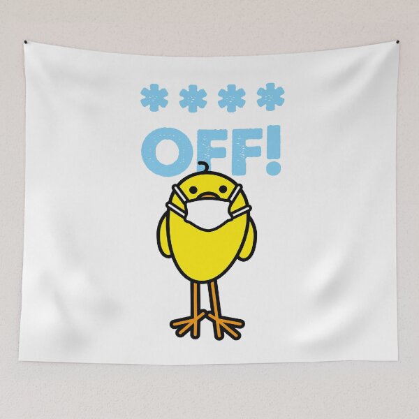 Item preview, Yellow Chick wearing Medical Mask and Swearing designed and sold by CleverPencil.