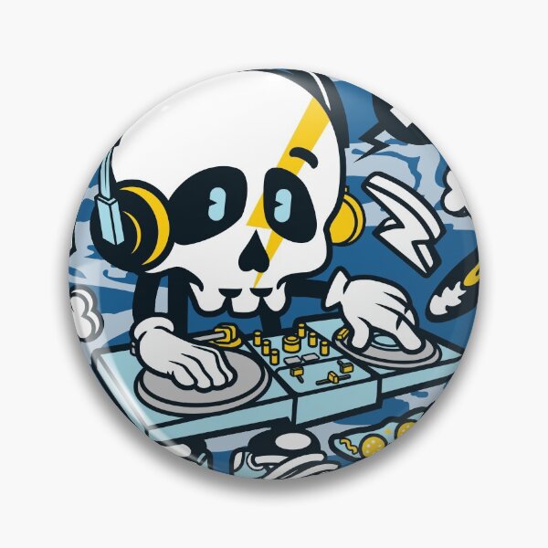 Item preview, Dj Skull Nickel Paris - Cartoon Character - laying down his inimitable lilting, haunting melodies, bombastic style Dance-Club-Music-Party-Fun designed and sold by Nickelparis.