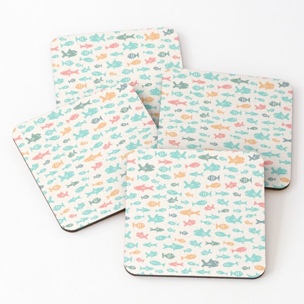 Item preview, Swimming Fish Cute Summer Nautical Beach Pattern designed and sold by emkayhess.