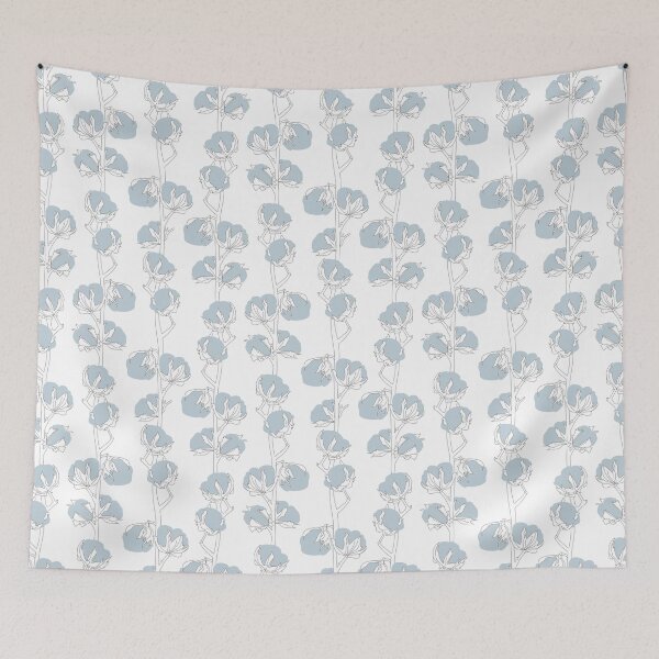 Item preview, Cotton Branches Line Drawing Seamless Pattern designed and sold by RPuniquedesigns.