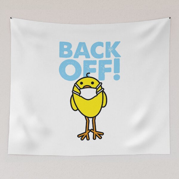 Item preview, Yellow Chick wearing Medical Mask saying Back Off! designed and sold by CleverPencil.
