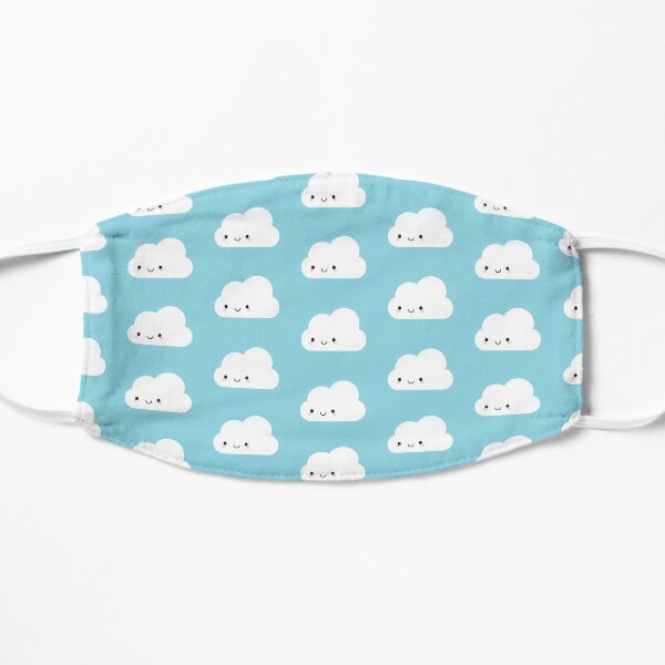 Happy Kawaii Clouds Flat Mask