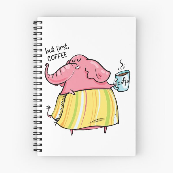 Item preview, But First Coffee-Funny Cute Elephant Drinking Coffee designed and sold by AnastasiaDesign.