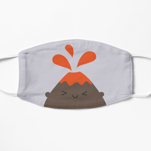 Happy Kawaii Volcano Flat Mask