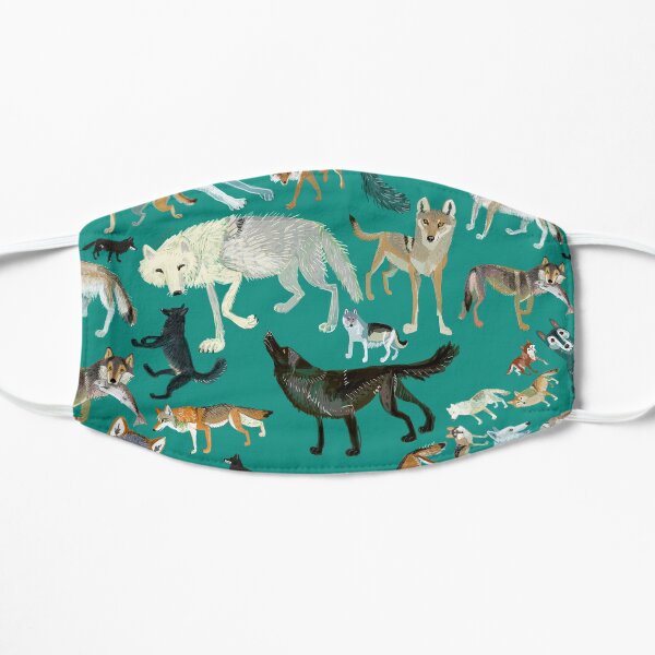 Wolves of the World (Green pattern) Mask