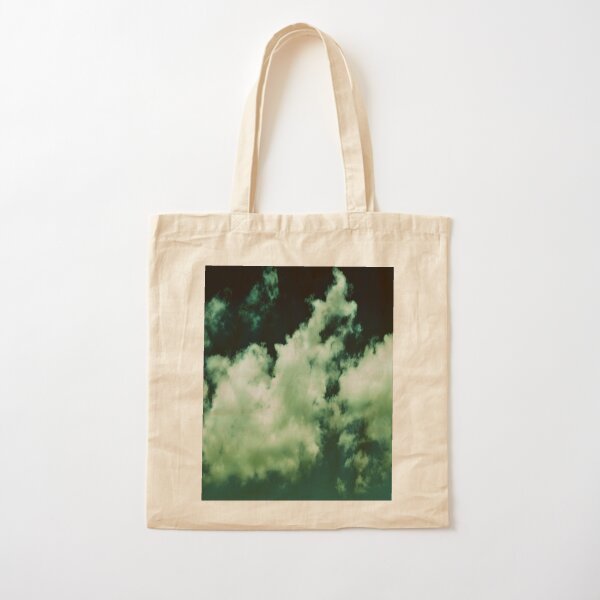 NEPHELAI SERIES Puffy clouds on teal Cotton Tote Bag