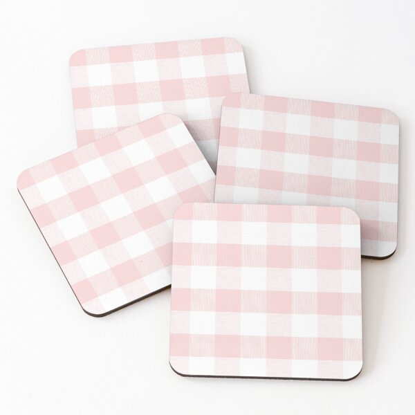 Item preview, Bright Rose Quartz gingham fabric pattern designed and sold by coverinlove.