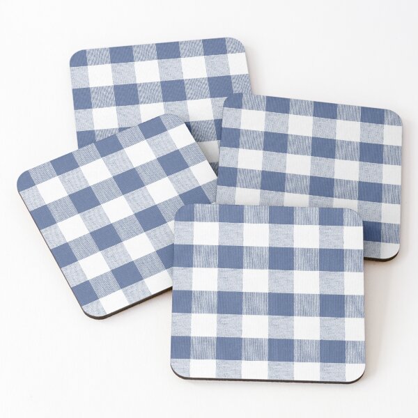 Item preview, Classic Blue gingham fabric pattern designed and sold by coverinlove.