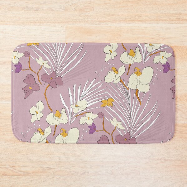 Item preview, Orchid botanical pattern with palm leaves designed and sold by Milatoo.