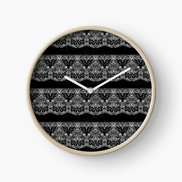 Grandmas Old Knitted Lace On Shirts And Home Decor Clock
