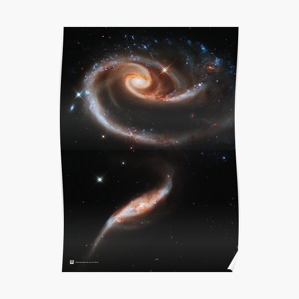 HUBBLE SPACE TELESCOPE SPIDERWEB GALAXY FIELD BLACK FRAMED ART PRINT B12X2332