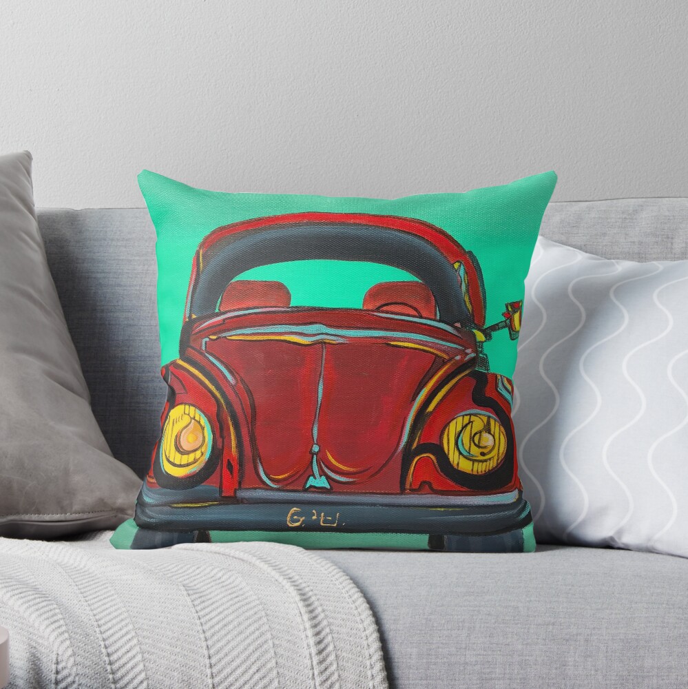 My first Beetle Throw Pillow