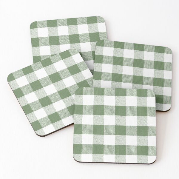 Item preview, Treetop green gingham fabric pattern designed and sold by coverinlove.