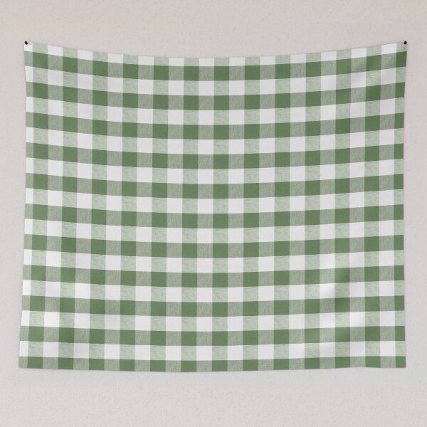 Item preview, Treetop green gingham fabric pattern designed and sold by coverinlove.
