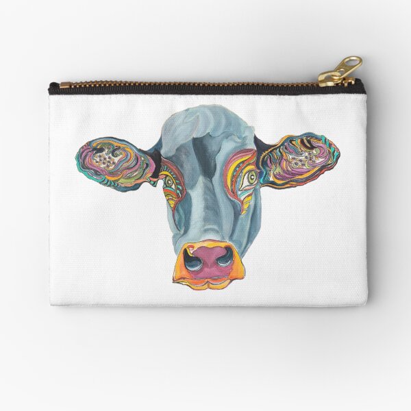 Cute Cow - Don't eat me ... by Giselle Zipper Pouch