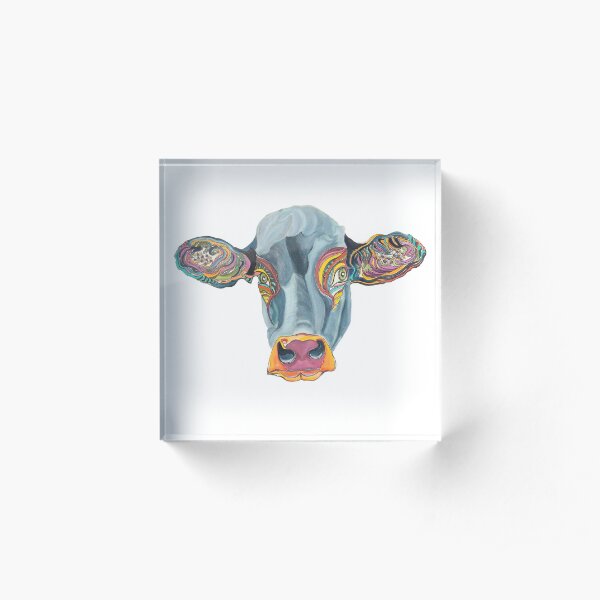 Cute Cow - Don't eat me ... by Giselle Acrylic Block