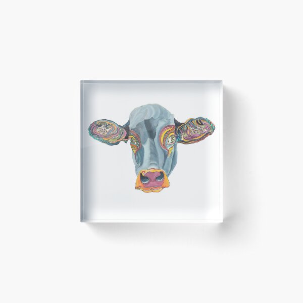 Cute Cow - Don't eat me ... by Giselle Acrylic Block