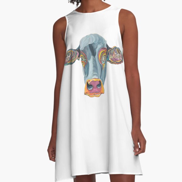 Cute Cow - Don't eat me ... by Giselle A-Line Dress