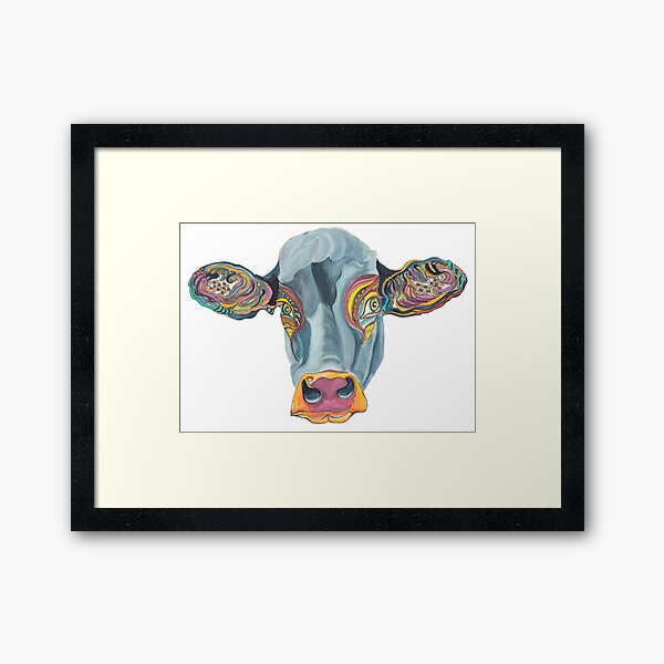 Cute Cow - Don't eat me ... by Giselle Framed Art Print