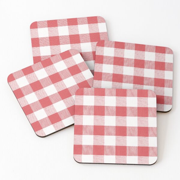 Item preview, Fiery Red gingham fabric pattern designed and sold by coverinlove.