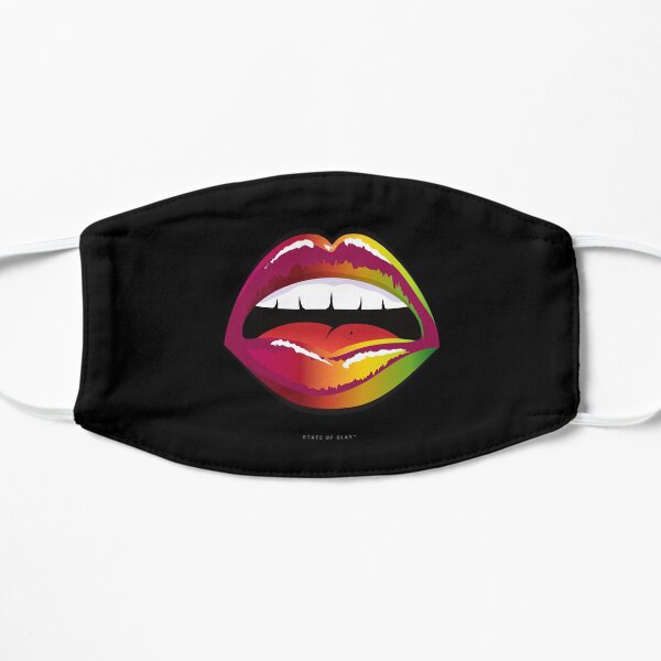 State Of Slay - Rainbow Lips Blk Flat Mask