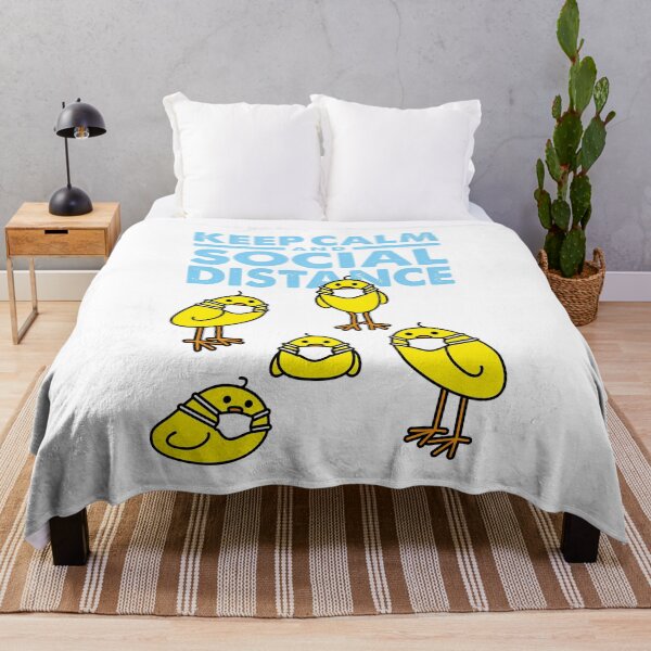Item preview, Five Yellow Chicks Social Distancing wearing Medical Masks designed and sold by CleverPencil.