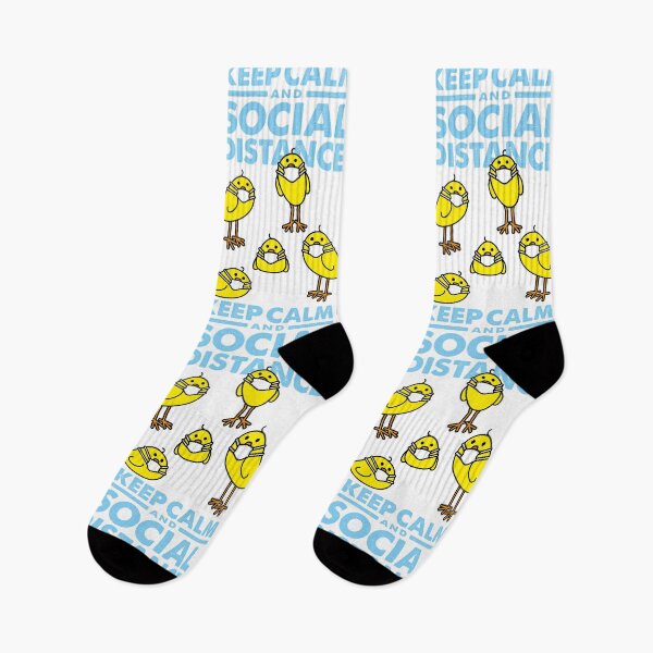 Item preview, Five Yellow Chicks Social Distancing wearing Medical Masks designed and sold by CleverPencil.