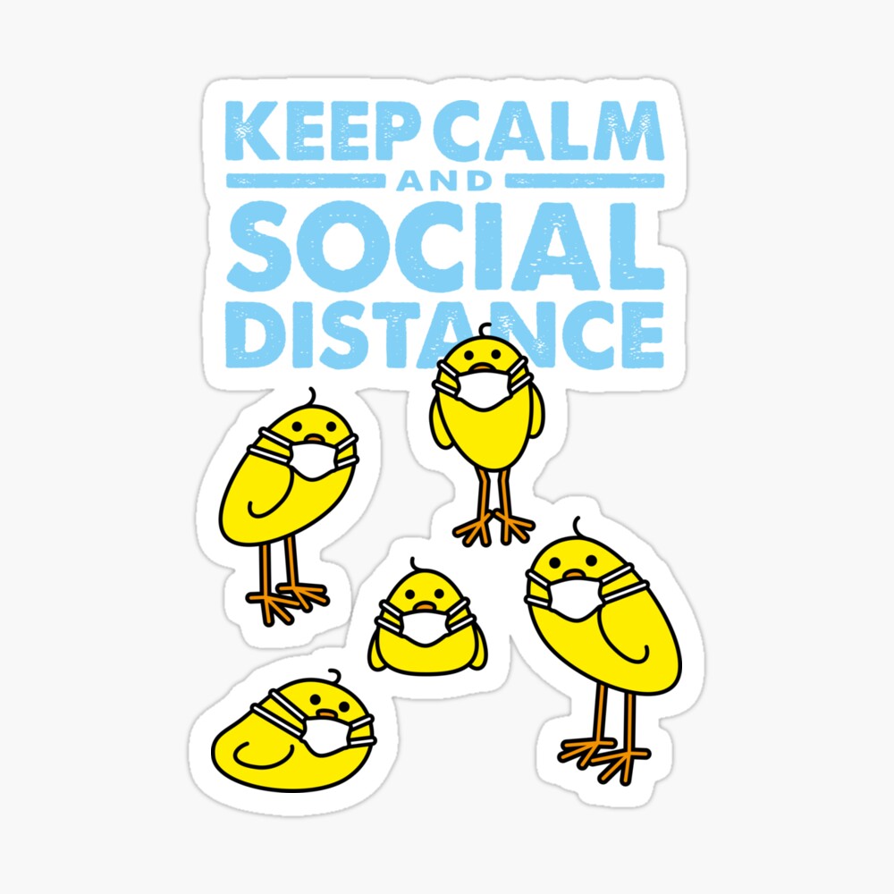 Download Five Yellow Chicks Social Distancing Wearing Medical Masks Poster By Cleverpencil Redbubble Yellowimages Mockups