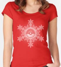 Pokeball Snowflake Women's Fitted Scoop T-Shirt