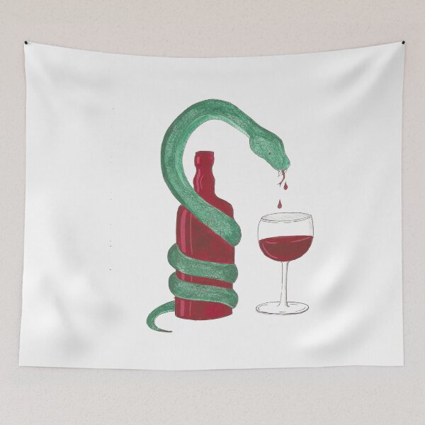 Item preview, A snake and a bottle of wine designed and sold by rockovart.