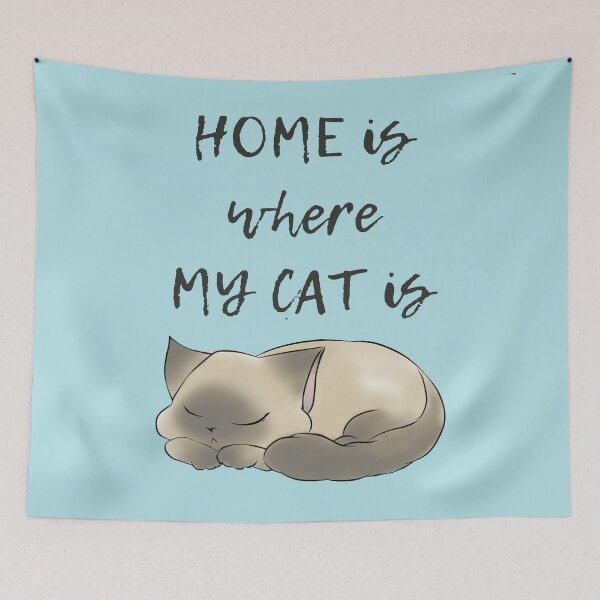Item preview, Home is where my cat is - sleepy cat designed and sold by Denise, Denisn't.